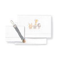 Triptico Sábanas cuna de 120*60 Acuarela Bco/gris