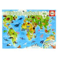 Puzzle Mapamundi Animal 150 Piezas