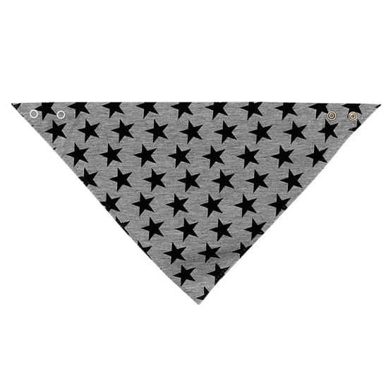 Babero-bandana-babitas-Gris-Estrellas-negra