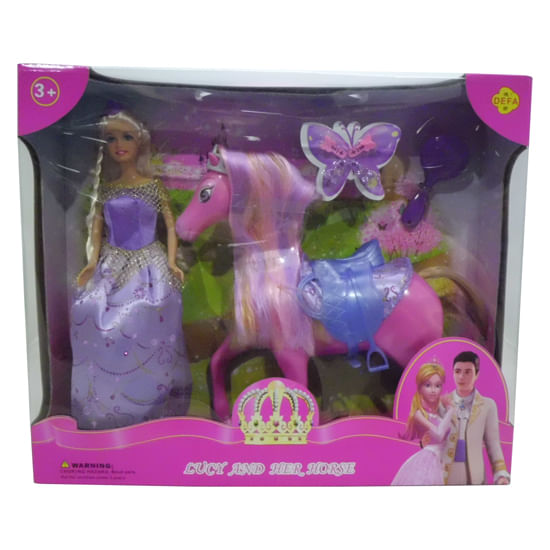 Muñeca-Vestido-Lila-y-Caballo