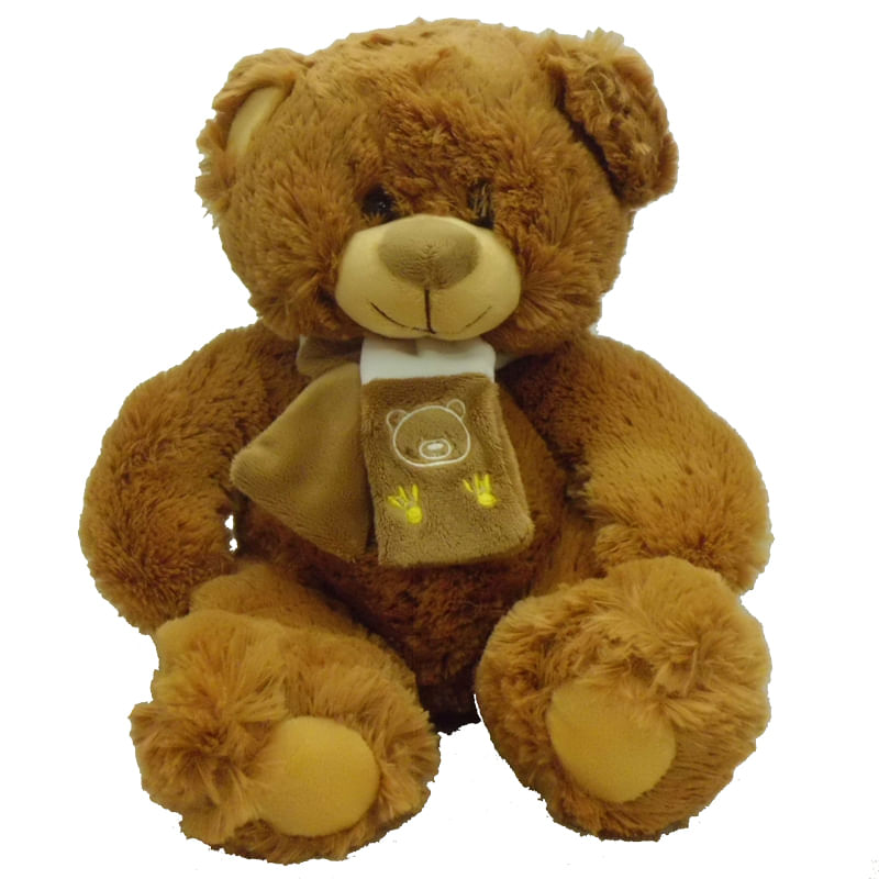 Peluche-Oso-Con-Bufanda-Marron-Oscuro-33cm
