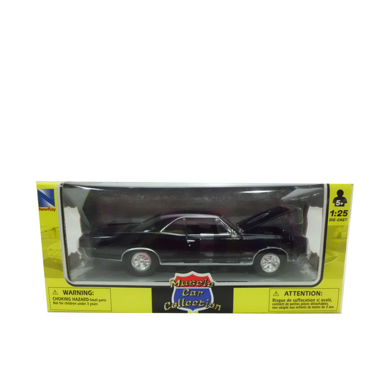 Coche-Miniatura-Pontiac-Clasico-Americano-Negro-Escala-1-24