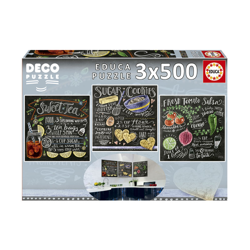 Puzzle-3x500-Recetas-en-Pizarra