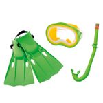 Conjunto-Verde-de-Buceo-con-Gafas-Tubo-y-Aletas