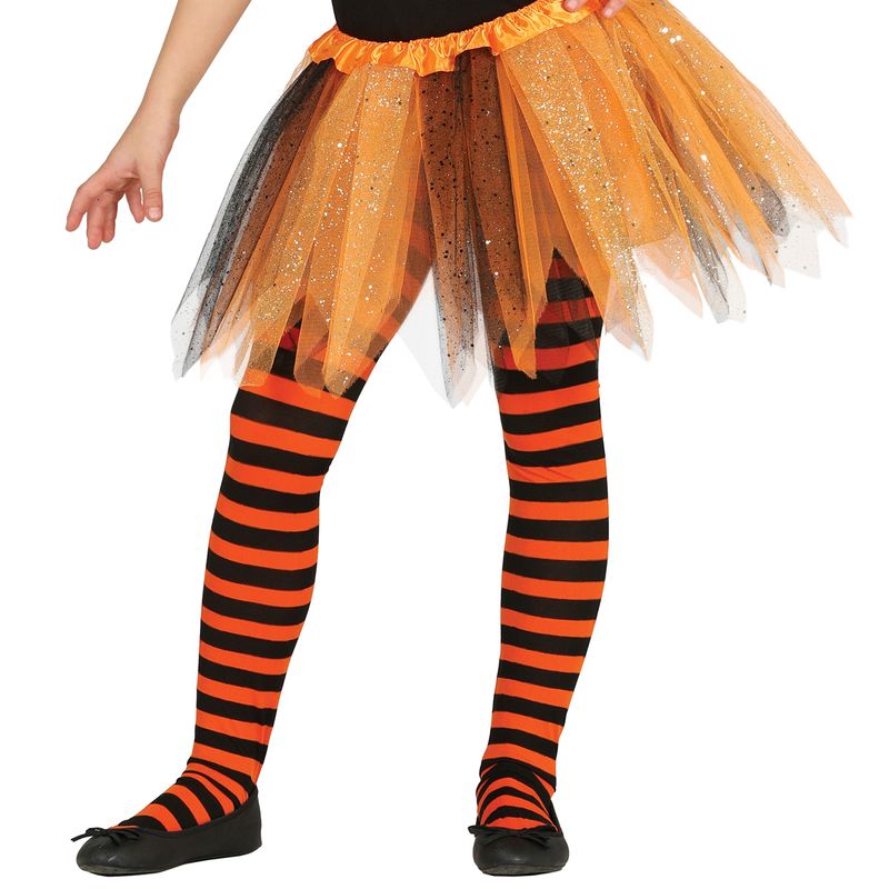 Pantys-Infantiles-a-Rayas-Negras-y-Naranjas-para-Disfraz