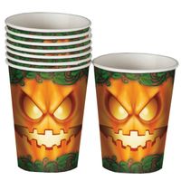 Set 8 Vasos Calabazas para Decoración Halloween