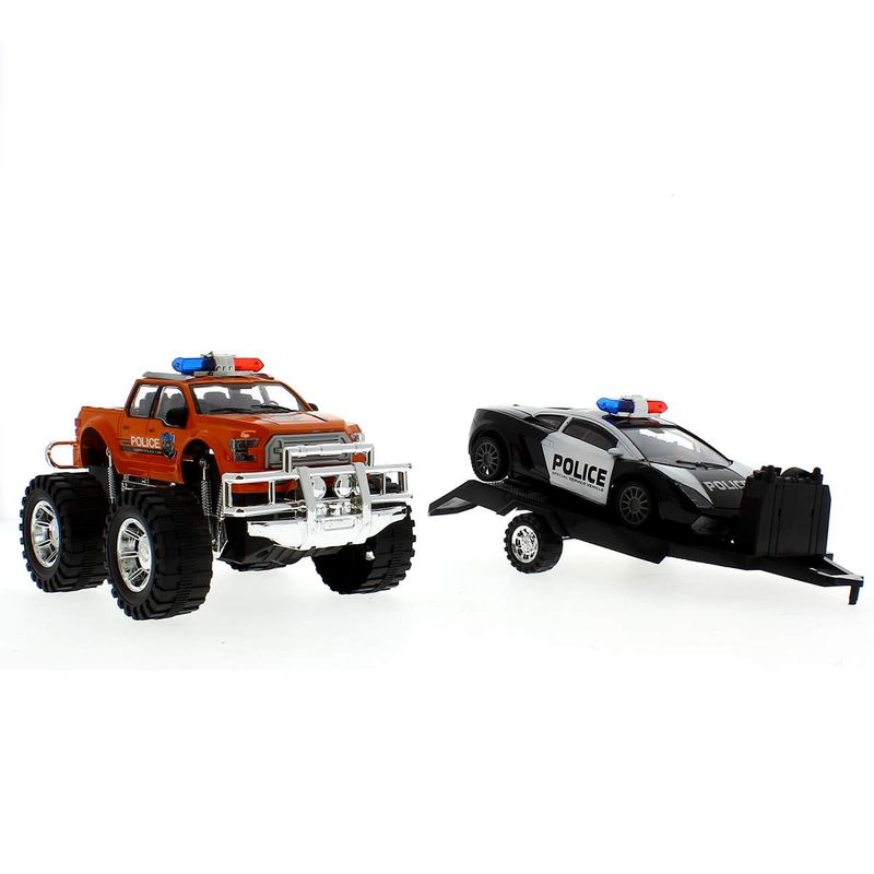 Coche-de-Juguete-con-Remolque-Policia