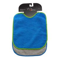 Pack 2 Baberos rizo con goma cuello Azul y Gris