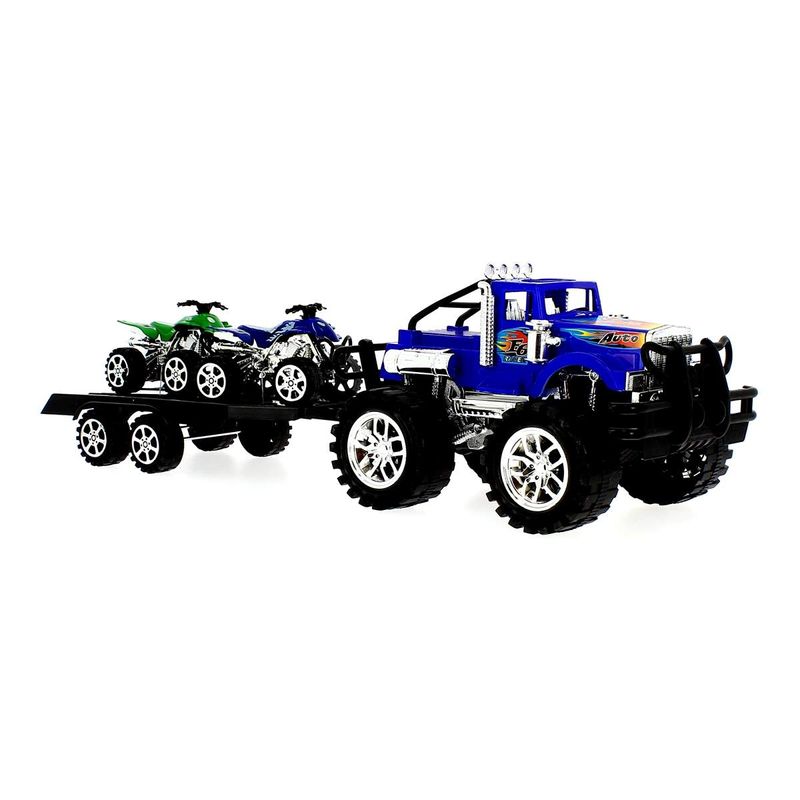 Coche-Crusher-Azul-con-Remolque-y-Quads