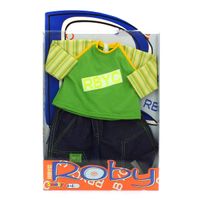 Muñeco Roby Conjunto Camiseta Verde y Pantalón Tejano