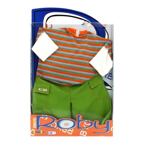 Muñeco Roby Conjunto Camiseta a Rayas y Pantalones Verdes