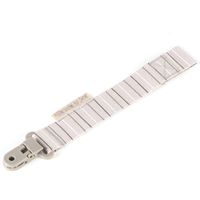 Pinza Portachupetes de Tejido Gris Rayas