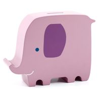 Hucha de Madera Elefante Rosa