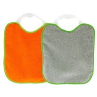 Baberos rizo y goma cuello Gris y Naranja 2 uds