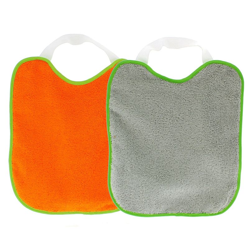 Pack-2-Baberos-rizo-con-goma-cuello-Gris-y-Naranja
