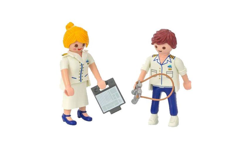 Playmobil-Duo-Pack-Azafata-y-Capitan-de-Crucero