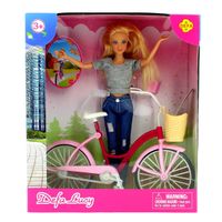 Muñeca Fashion Gris con Bicicleta