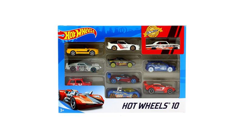 Hot Wheels - Pack de 10 vehículos, coches de juguete (modelos
