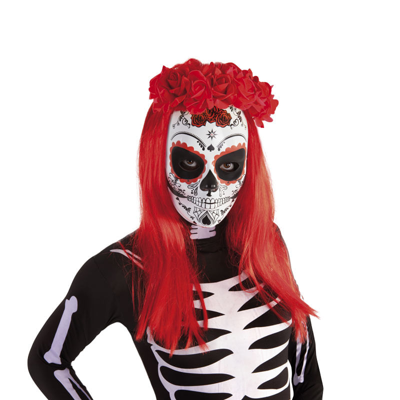 Mascara-Calavera-Katrina-Rosas