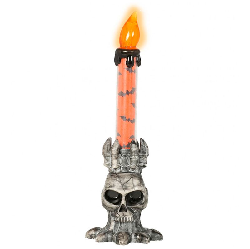 Decoracion-Vela-Calavera-LED-Naranja