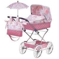 Carrito Muñecas Reborn Rosa Plegable Línea Daniela