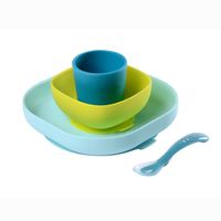 Vajilla 4 pzas Silicona Celeste