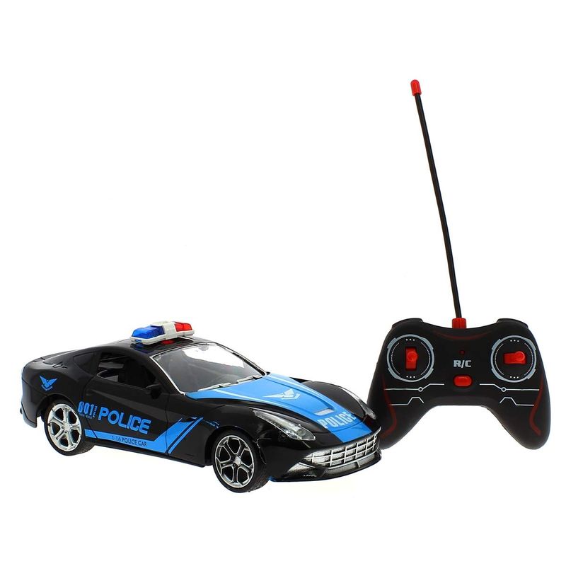 Coche-Policia-Negro-R-C-a-Escala-1-16
