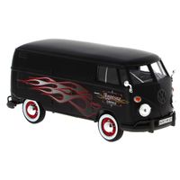 Mniatura Volkswagen Van Negra Llamas 1:24