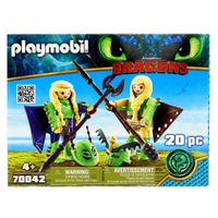 Playmobil Dragons Chusco, Brusca y traje volador