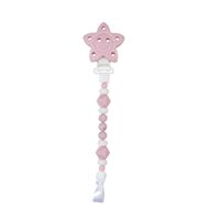 Cadena Portachupete Silicona Estrella Rosa