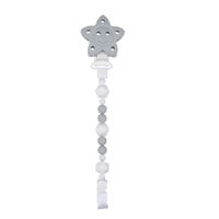 Cadena Portachupete Silicona Estrella Gris