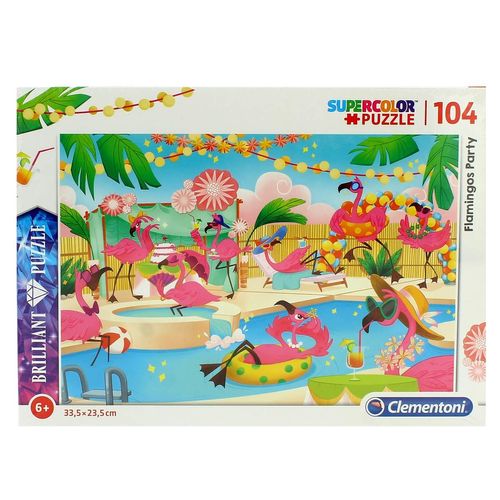 Puzzle Flamingos Party 104 Piezas
