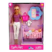 Defa Lucy Muñeca Mamá con Gemelos y Cuna Surtido