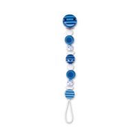 Cadena Portachupetes de Madera Rayas Azul