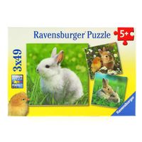 Puzzle Conejitos Lindos Pack 3 x 49 Piezas