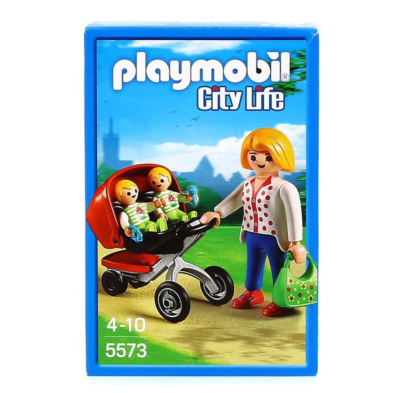 Playmobil-City-Life-Mama-con-Carrito-de-Gemelos