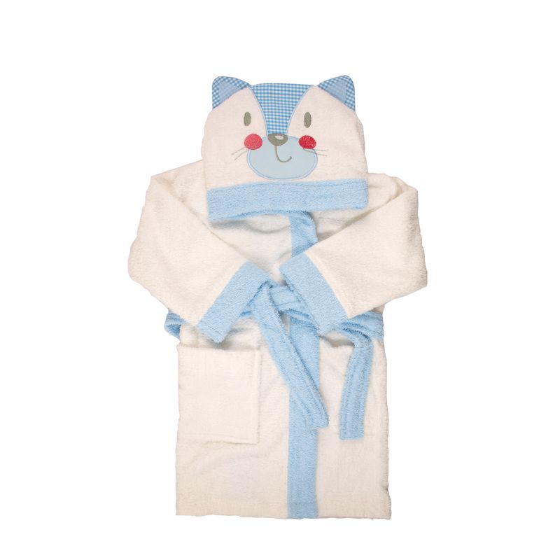 Albornoz-infantil-Gatito-Azul