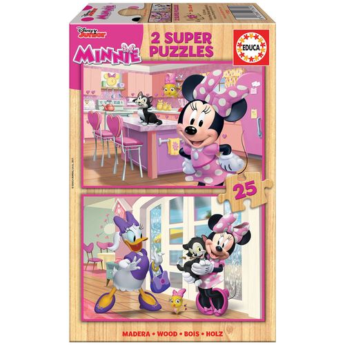 Minnie Mouse Puzzle Madera 2x25 Piezas