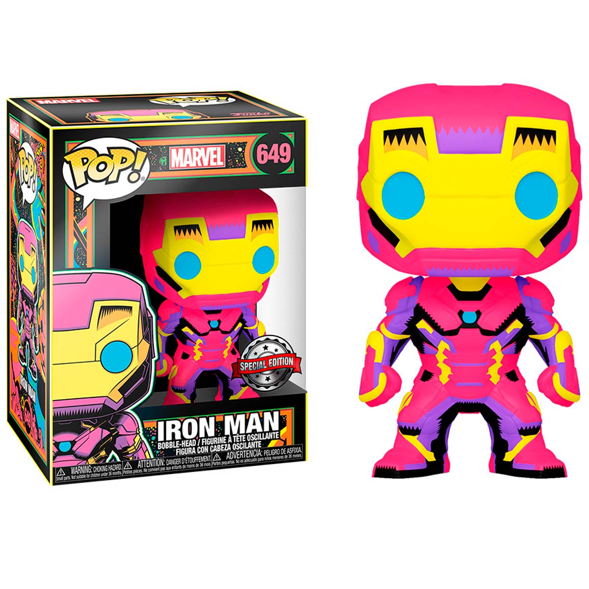 Funko POP Marvel Iron Man Edición Black Light Drim