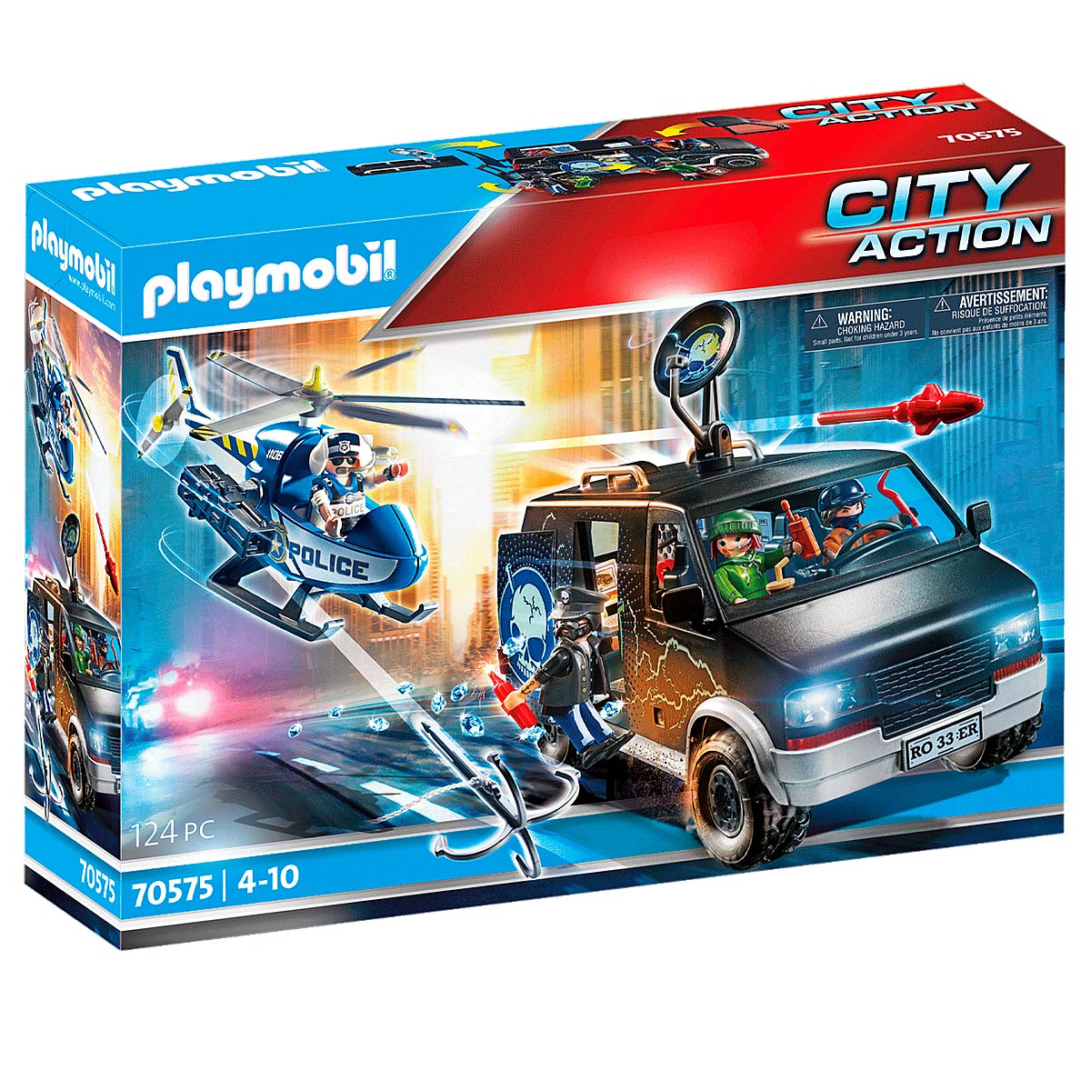 Transeúnte Gracia Suponer Playmobil City Action Helicóptero Vehículo Huido