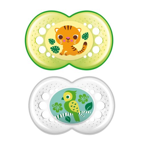 Chupetes 2 unids Original Silicona 6-16m Verde