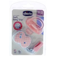 Pack chupete + cadena Soft Silicona +16 Meses Rosa