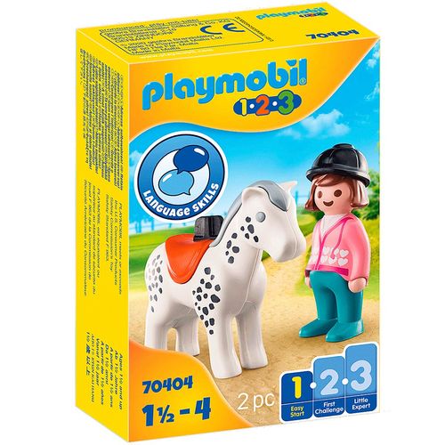 Playmobil 1.2.3 Jinete con Caballo