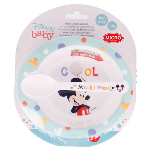 Mickey Mouse Pack Plato + Cuchara Micro