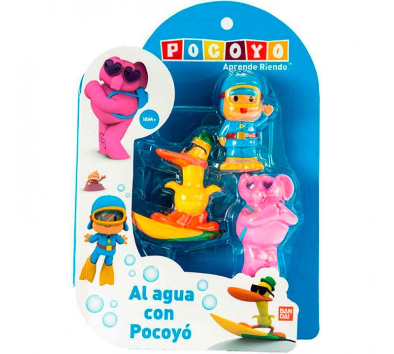 Al Agua con Pocoyo Pack 3 Figuras Bano Drim