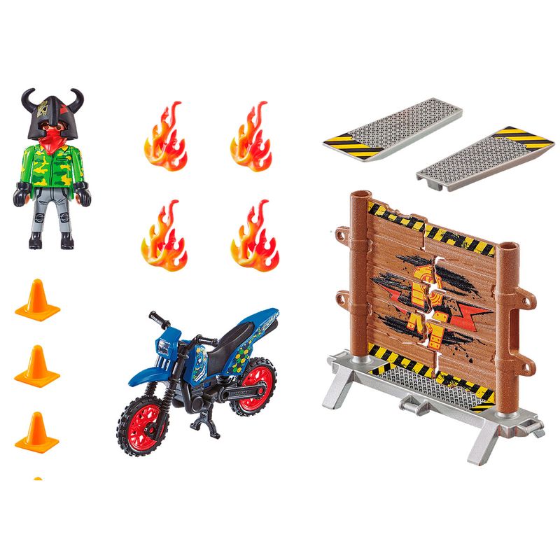 Playmobil-Stuntshow-Moto-con-Muro-de-Fuego_1