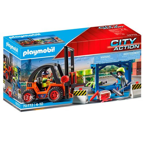 Playmobil City Action Carretilla Elevadora Carga