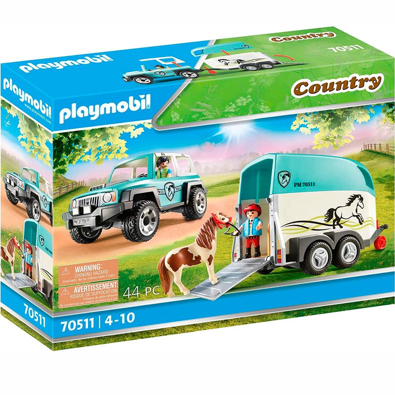Playmobil-Country-Coche-con-Remolque-para-Poni
