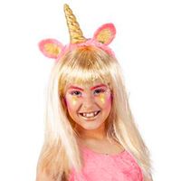 Diadema Unicornio Dorada con Pelo