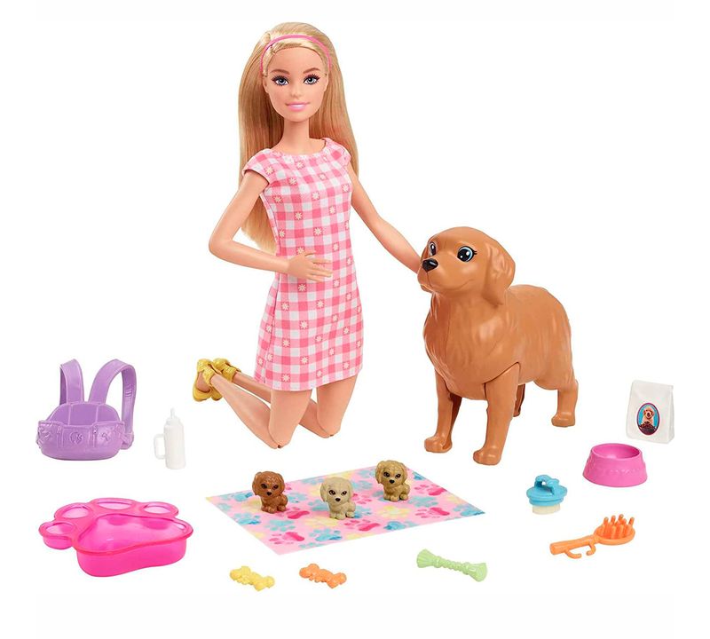 Barbie pasea a sus perritos online